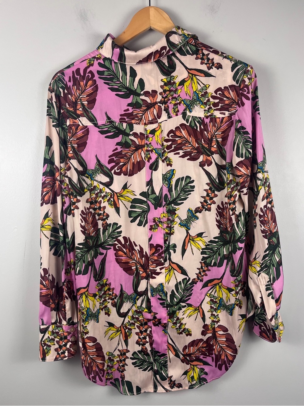 Free People Under The Palm Leaves Tropical Button Down Shirt Womens Size XS - Picture 5 of 5